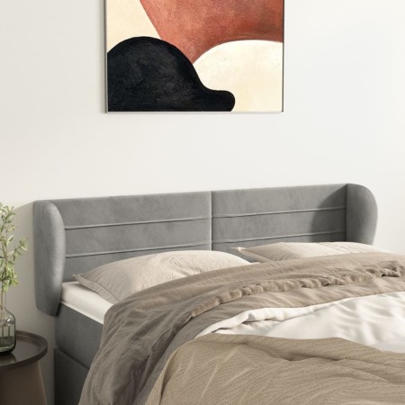 Cabecero de terciopelo gris claro 147x23x78/88 cm de vidaXL, Cabeceros y pies de cama - Ref: Foro24-3117332, Precio: 64,25 €,...