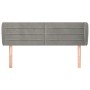 Cabecero de terciopelo gris claro 147x23x78/88 cm de vidaXL, Cabeceros y pies de cama - Ref: Foro24-3117332, Precio: 64,25 €,...