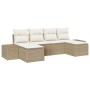 Conjunto de sofá de jardín 4 pcs Beige y Crema ratán sintético en Sofás de exterior | Comprar online en Foru.es