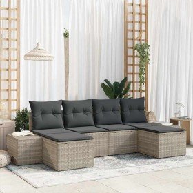 Conjunto de sofá de jardín 4 pcs Gris Claro ratán sintético en Sofás de exterior | Comprar online en Foru.es