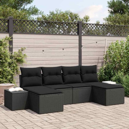 Conjunto de sofá de jardín 4 pcs Negro ratán sintético en Sofás de exterior | Comprar online en Foru.es