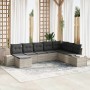 Conjunto de sofá de jardín 8 pcs Gris Claro ratán sintético en Sofás de exterior | Comprar online en Foru.es