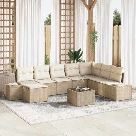 Conjunto de sofá de jardín 8 pcs Beige y Crema ratán sintético en Sofás de exterior | Comprar online en Foru.es