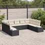 Conjunto de sofás de jardín 9 pcs Negro y crema Ratán sintético en Sofás de exterior | Comprar online en Foru.es