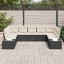 Conjunto de sofás de jardín 9 pcs Negro y crema Ratán sintético en Sofás de exterior | Comprar online en Foru.es