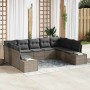 Conjunto de sofás de jardín 9 pcs Gris Ratán sintético en Sofás de exterior | Comprar online en Foru.es
