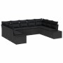 Conjunto de sofás de jardín 9 pcs Negro Ratán sintético en Sofás de exterior | Comprar online en Foru.es