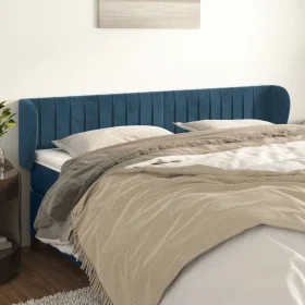 Cabecero de terciopelo azul oscuro 203x23x78/88 cm de vidaXL, Cabeceros y pies de cama - Ref: Foro24-3117452, Precio: 76,57 €...