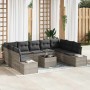 Conjunto de sofás de jardín 9 pcs Gris Claro Ratán sintético en Sofás de exterior | Comprar online en Foru.es