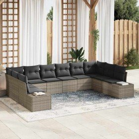Conjunto de sofás de jardín 10 pcs Gris Ratán sintético en Sofás de exterior | Comprar online en Foru.es