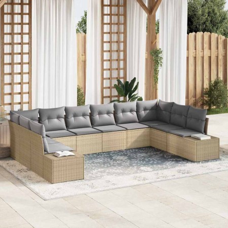 Conjunto de sofás de jardín con cojín 10 pcs Beige y Gris Claro en Sofás de exterior | Comprar online en Foru.es
