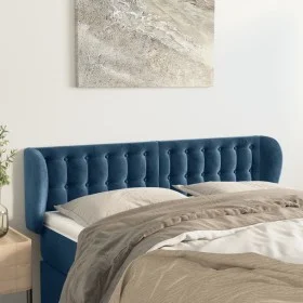 Cabecero de terciopelo azul oscuro 147x23x78/88 cm de vidaXL, Cabeceros y pies de cama - Ref: Foro24-3117630, Precio: 70,72 €...