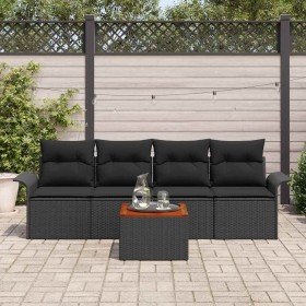 Conjunto de sofás de jardín 5 pcs Negro ratán sintético en Sofás de exterior | Comprar online en Foru.es