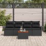 Conjunto de sofás de jardín 5 pcs Negro ratán sintético en Sofás de exterior | Comprar online en Foru.es