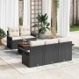 Conjunto de sofá de jardín con cojín Manual 6 pcs Negro y crema en Sofás de exterior | Comprar online en Foru.es
