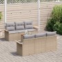 Conjunto de sofá de jardín con cojín 7 pcs Beige y Gris Claro en Sofás de exterior | Comprar online en Foru.es