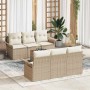 Conjunto de sofá de jardín con cojín Manual 7 pcs Beige y Crema en Sofás de exterior | Comprar online en Foru.es