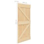 Puerta corredera con herrajes madera maciza de pino 100x210 cm en Puertas | Comprar online en Foru.es
