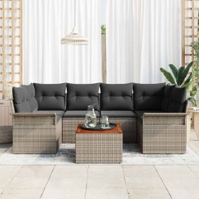 Conjunto de sofá de jardín con cojín Manual 7 pcs Gris en Sofás de exterior | Comprar online en Foru.es