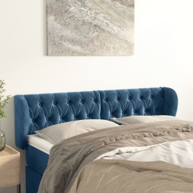 Cabecero de terciopelo azul oscuro 163x23x78/88 cm de vidaXL, Cabeceros y pies de cama - Ref: Foro24-3117538, Precio: 88,97 €...