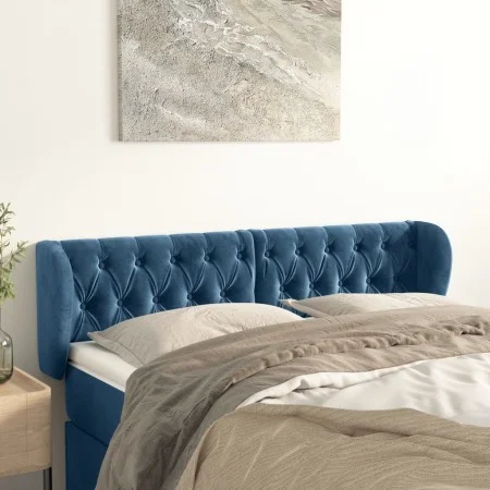 Dunkelblaues Samtkopfteil 163x23x78/88 cm von vidaXL, Kopf- und Fußteile - Ref: Foro24-3117538, Preis: 95,94 €, Rabatt: %