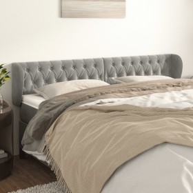 Cabecero de terciopelo gris claro 203x23x78/88 cm de vidaXL, Cabeceros y pies de cama - Ref: Foro24-3117546, Precio: 96,01 €,...