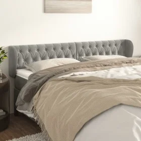 Light gray velvet headboard 203x23x78/88 cm by vidaXL, Headboards and footboards - Ref: Foro24-3117546, Price: 94,05 €, Disco...