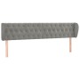 Cabecero de terciopelo gris claro 203x23x78/88 cm de vidaXL, Cabeceros y pies de cama - Ref: Foro24-3117546, Precio: 96,01 €,...