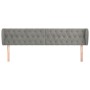Cabecero de terciopelo gris claro 203x23x78/88 cm de vidaXL, Cabeceros y pies de cama - Ref: Foro24-3117546, Precio: 96,01 €,...
