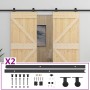Puerta corredera con herrajes madera maciza de pino 100x210 cm en Puertas | Comprar online en Foru.es