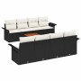 Conjunto de sofás de jardín 9 pcs Negro y crema ratán sintético en Sofás de exterior | Comprar online en Foru.es