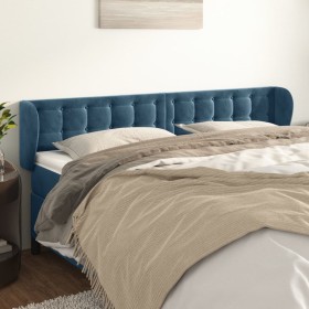 Cabecero de terciopelo azul oscuro 163x23x78/88 cm de vidaXL, Cabeceros y pies de cama - Ref: Foro24-3117636, Precio: 85,69 €...