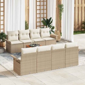 Conjunto de sofás de jardín 9 pcs Beige y Crema ratán sintético en Sofás de exterior | Comprar online en Foru.es
