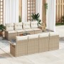 Conjunto de sofás de jardín 9 pcs Beige y Crema ratán sintético en Sofás de exterior | Comprar online en Foru.es