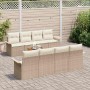 Conjunto de sofás de jardín 9 pcs Beige y Crema ratán sintético en Sofás de exterior | Comprar online en Foru.es