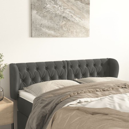 Cabecero de terciopelo gris oscuro 163x23x78/88 cm de vidaXL, Cabeceros y pies de cama - Ref: Foro24-3117535, Precio: 93,96 €...