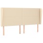 Cabecero con orejas de tela color crema 163x23x118/128 cm de vidaXL, Cabeceros y pies de cama - Ref: Foro24-3117687, Precio: ...