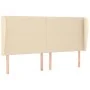 Cabecero con orejas de tela color crema 163x23x118/128 cm de vidaXL, Cabeceros y pies de cama - Ref: Foro24-3117687, Precio: ...