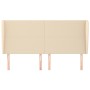 Cabecero con orejas de tela color crema 163x23x118/128 cm de vidaXL, Cabeceros y pies de cama - Ref: Foro24-3117687, Precio: ...