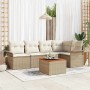 Conjunto de sofá de jardín con cojín Manual 6 pcs Beige y Crema en Sofás de exterior | Comprar online en Foru.es