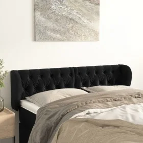 Kopfteil aus schwarzem Samt, 147 x 23 x 78/88 cm von vidaXL, Kopf- und Fußteile - Ref: Foro24-3117530, Preis: 90,65 €, Rabatt: %