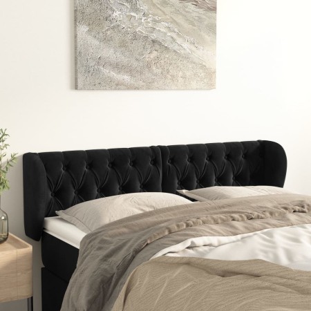 Cabecero de terciopelo negro 147x23x78/88 cm de vidaXL, Cabeceros y pies de cama - Ref: Foro24-3117530, Precio: 91,85 €, Desc...