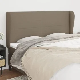 Cabecero con orejas de tela gris taupe 203x23x118/128 cm de vidaXL, Cabeceros y pies de cama - Ref: Foro24-3117702, Precio: 1...