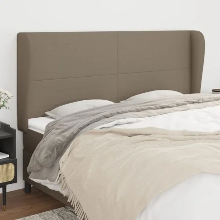 Cabecero con orejas de tela gris taupe 203x23x118/128 cm de vidaXL, Cabeceros y pies de cama - Ref: Foro24-3117702, Precio: 1...