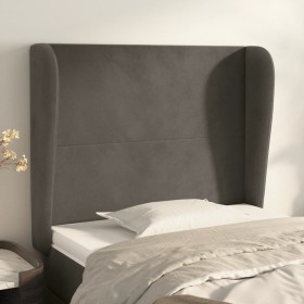 Cabecero con orejas de terciopelo gris oscuro 83x23x118/128 cm de vidaXL, Cabeceros y pies de cama - Ref: Foro24-3117707, Pre...