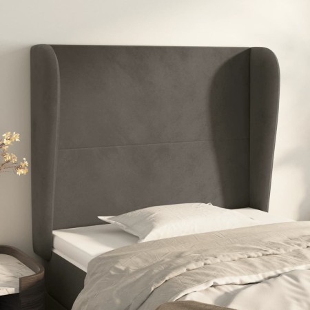 Cabecero con orejas de terciopelo gris oscuro 83x23x118/128 cm de vidaXL, Cabeceros y pies de cama - Ref: Foro24-3117707, Pre...