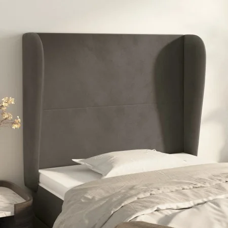 Cabecero con orejas de terciopelo gris oscuro 83x23x118/128 cm de vidaXL, Cabeceros y pies de cama - Ref: Foro24-3117707, Pre...
