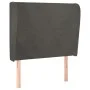Cabecero con orejas de terciopelo gris oscuro 83x23x118/128 cm de vidaXL, Cabeceros y pies de cama - Ref: Foro24-3117707, Pre...