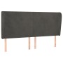 Cabecero con orejas de terciopelo gris oscuro 183x23x118/128 cm de vidaXL, Cabeceros y pies de cama - Ref: Foro24-3117737, Pr...