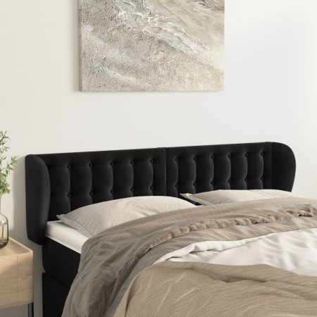 Cabecero de terciopelo negro 147x23x78/88 cm de vidaXL, Cabeceros y pies de cama - Ref: Foro24-3117628, Precio: 92,34 €, Desc...